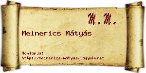 Meinerics Mátyás névjegykártya